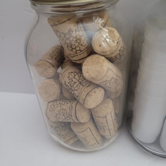 Three Jars of Corks and Cork Lids - Picture 7 of 8